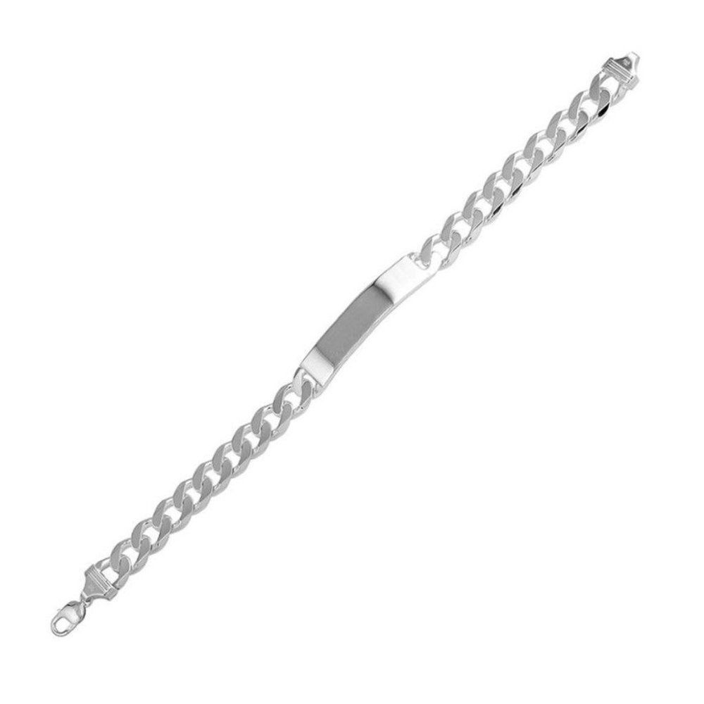 5.6MM Sterling Silver 925 Engravable ID Super Flat Curb 150 Bracelet 9"